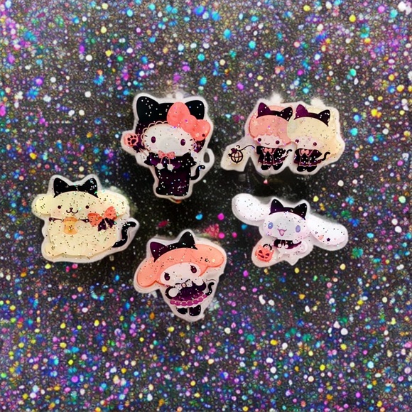 Sanrio Halloween Magnets 5 pc, Cat Costume Hello Kitty Melody Cinnamoroll Kawaii - Picture 4 of 4